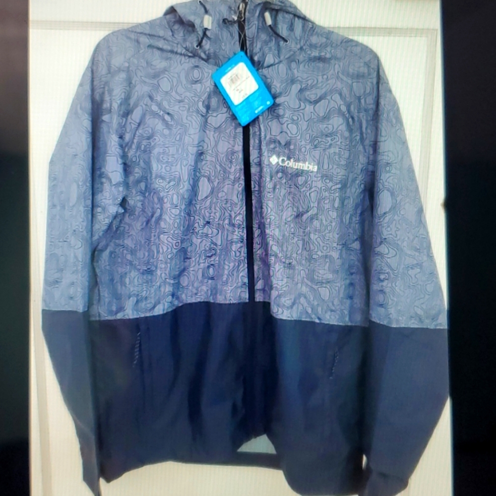Men's Blue Sz Med Rain Protector Columbia Jacket